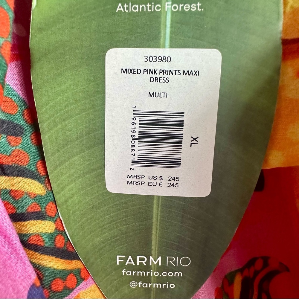 FARM Rio Pink & Orange Tropical Tiered Maxi Dress - Picture 11 of 12